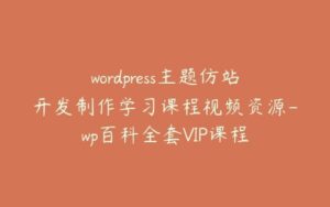 wordpress主题仿站开发制作学习课程视频资源-wp百科全套VIP课程-宝藏资源殿