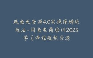 咸鱼无货源4.0实操保姆级玩法-闲鱼电商培训2023学习课程视频资源-宝藏资源殿