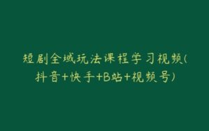 短剧全域玩法课程学习视频(抖音+快手+B站+视频号)-宝藏资源殿