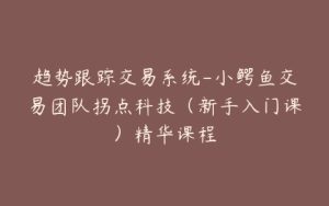 趋势跟踪交易系统-小鳄鱼交易团队拐点科技(新手入门课)精华课程-宝藏资源殿