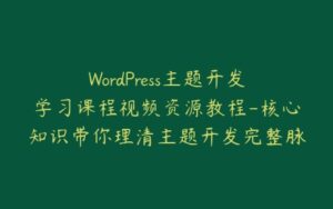 WordPress主题开发学习课程视频资源教程-核心知识带你理清主题开发完整脉络-宝藏资源殿