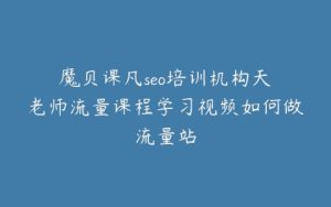 魔贝课凡seo培训机构天瑀老师流量课程学习视频如何做流量站-宝藏资源殿