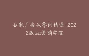 谷歌广告从零到精通-2022版lezi营销学院-宝藏资源殿