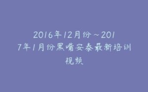 2016年12月份~2017年1月份黑嘴安泰最新培训视频-宝藏资源殿