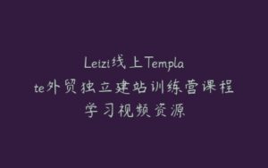 Leizi线上Template外贸独立建站训练营课程学习视频资源-宝藏资源殿