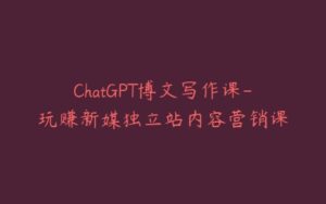 ChatGPT博文写作课-玩赚新媒独立站内容营销课-宝藏资源殿