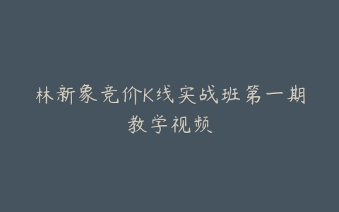 林新象竞价K线实战班第一期教学视频-宝藏资源殿