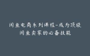 闲鱼电商系列课程-成为顶级闲鱼卖家的必备技能-宝藏资源殿