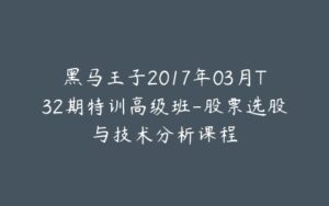 黑马王子2017年03月T32期特训高级班-股票选股与技术分析课程-宝藏资源殿