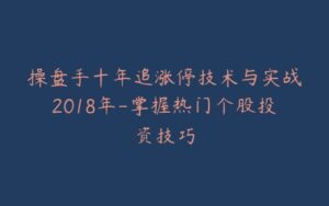 操盘手十年追涨停技术与实战2018年-掌握热门个股投资技巧-宝藏资源殿
