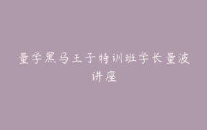 量学黑马王子特训班学长量波讲座-宝藏资源殿