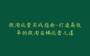 微淘运营实战指南-打造高效率的微淘店铺运营之道-宝藏资源殿