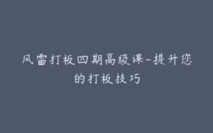 风雷打板四期高级课-提升您的打板技巧-宝藏资源殿