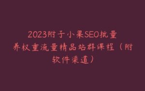 2023附子小果SEO批量养权重流量精品站群课程(附软件渠道)-宝藏资源殿