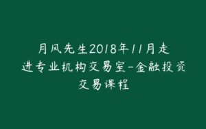 月风先生2018年11月走进专业机构交易室-金融投资交易课程-宝藏资源殿