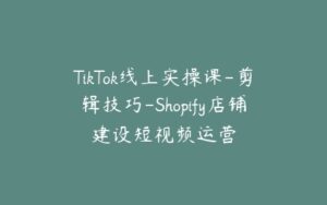 TikTok线上实操课-剪辑技巧-Shopify店铺建设短视频运营-宝藏资源殿