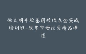 徐文明牛股基因短线点金实战培训班-股票市场投资精品课程-宝藏资源殿