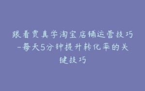 跟着贾真学淘宝店铺运营技巧-每天5分钟提升转化率的关键技巧-宝藏资源殿