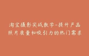 淘宝摄影实战教学-提升产品照片质量和吸引力的热门需求-宝藏资源殿