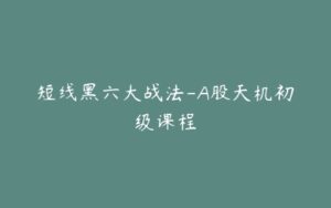 短线黑六大战法-A股天机初级课程-宝藏资源殿