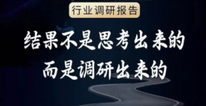 参哥行业调研报告 精选内容学习课程视频资源-创业指导与商业发展课程-宝藏资源殿