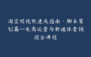 淘宝短视频速成指南·脚本策划篇—电商运营与新媒体营销综合课程-宝藏资源殿