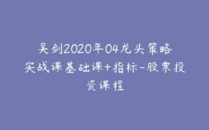 吴剑2020年04龙头策略实战课基础课+指标-股票投资课程-宝藏资源殿