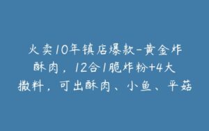 火卖10年镇店爆款-黄金炸酥肉,12合1脆炸粉+4大撒料,可出酥肉、小鱼、平菇3大爆款-宝藏资源殿