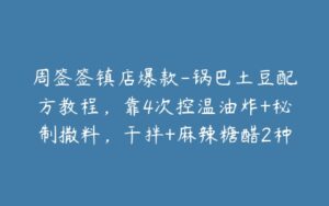 周签签镇店爆款-锅巴土豆配方教程,靠4次控温油炸+秘制撒料,干拌+麻辣糖醋2种口味日销5000元-宝藏资源殿