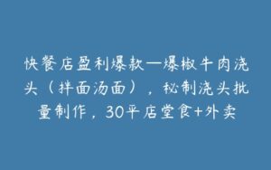 快餐店盈利爆款—爆椒牛肉浇头(拌面汤面),秘制浇头批量制作,30平店堂食+外卖月售5千碗-宝藏资源殿